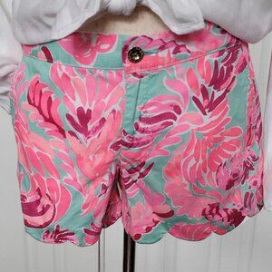 NWOT Lilly Pulitzer buttercup Poolside blue Love Birds Shorts Size 4